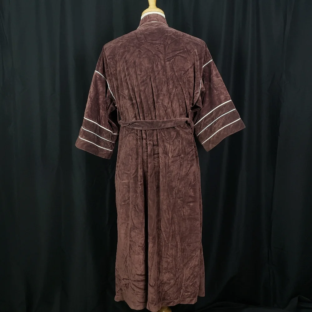 Christian Dior Men's Brown Fleece Robe with Belt One Size - Picture 2 of 4
